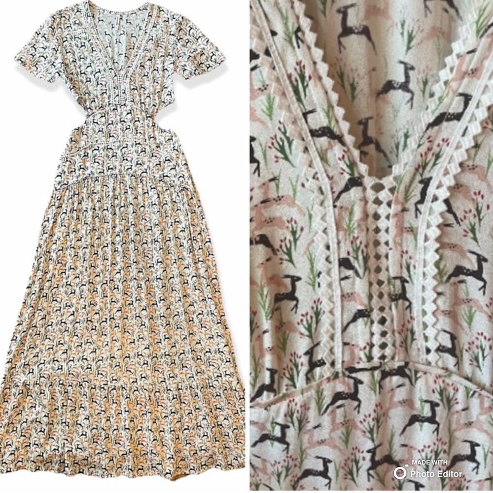 Lulu Yasmine Cottagecore Cut Out Maxi Dress